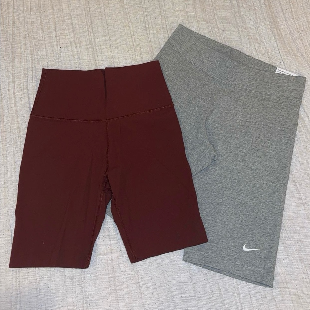 Nike Espresso & Grey High-Waist Biker Shorts NWT (both included)